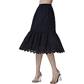 BEAUTELICATE Half Slip Skirt Extender 100% Cotton Vintage Underskirt with Lace Embroidery