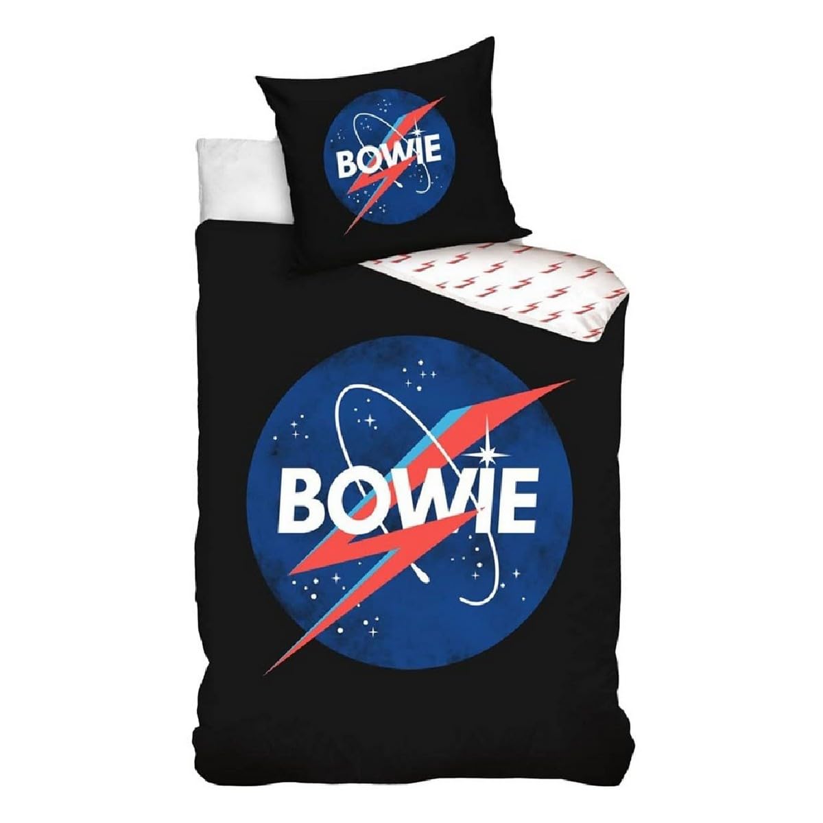 Carbotex David Bowie Single 100% Cotton Duvet Cover - European Size - Black/Blue/Red