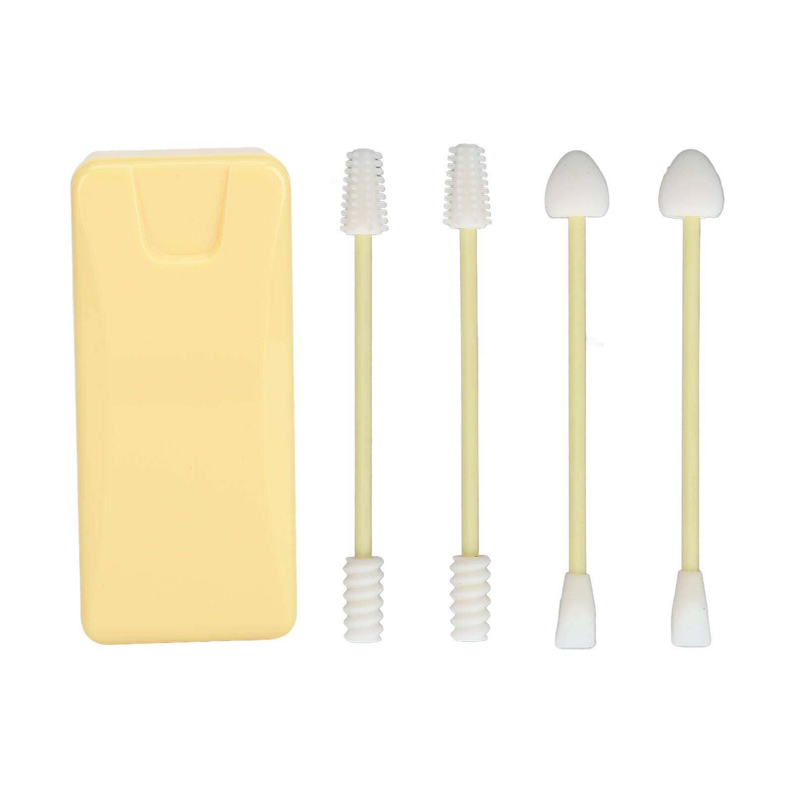 Sonew 4 Pcs Silicone Cotton Swabs, Reusable Makeup Swabs with 2 Ended for Eyeshadow Eyeliner and Lip Makeup