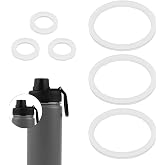 6pcs Stainless Steel Water Bottle Lid &amp; Spout Lid Gasket for Drinco | Silicone Leak-Proof O Ring Replacement, Insulated Water Bottle 14/18/22/32/40/64oz for Chug Lids, No BPA