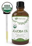 Jojoba Essential Oil - For Skin - Organic, Pure, Unrefined, Non-GMO - Cold Pressed - Natural Moisturizer & Makeup Remover - Heal Razor Burn - Great for Hair - With Dropper (4 oz.) by UpNature
