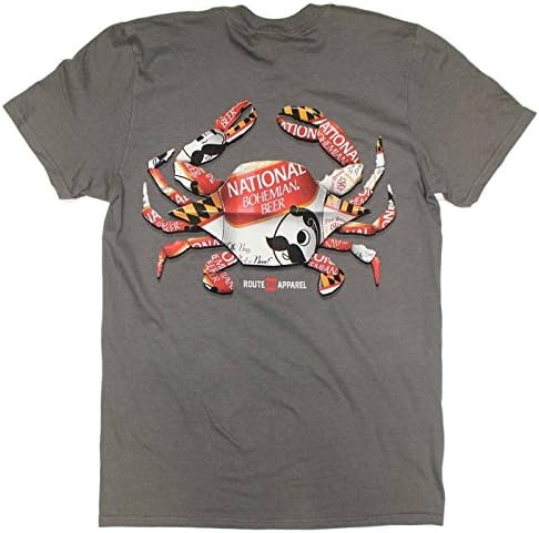 Route One Apparel Natty BOH Can Crab (Charcoal)/Shirt (XL)