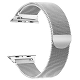 Caleb Compatible with Apple Watch Band Mesh Milanese Loop Stainless Steel Compatible with iWatch Band Compatible with Apple Watch Series 4 (40mm 44mm) Series 3 2 1 (38mm 42mm)