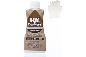 CRAFT COUNTY Rit DyeMore 7 Oz. Synthetic Liquid Fiber Dye Single Pack with Plastic Gloves for Clothing, Décor, and Crafts – Chocolate Brown