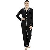 RONGTAI Cotton Womens Pajama Sets Comfy Fall Winter Pajama Set Long Sleeve Sleepwear 2 Pcs Pjs Nightwear S-XXL