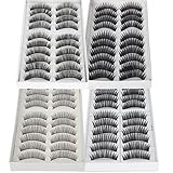 So Beauty Black Long & Thick Reusable False Eyelashes Fake Eye Lash for Makeup Cosmetic - 4 Kinds of Style?-40pairs