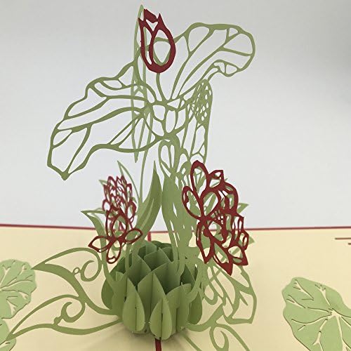 lilliCraftCard 3D Pop Up Cards with Envelope Greeting for Birthday Thanksgiving New Year's Christmas Easter Halloween Anniversary-Water Lotus