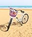 Colorbasket 02263 Powder Coated Mesh Bottom Lift-Off Steel Bike Basket, Foam Hooks, Velcro Strap, Removable, Scratch Resistant, Purple