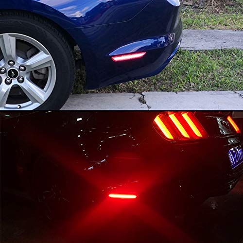 GTINTHEBOX (2) Smoked Lens High Power Red 48-SMD LED Rear Side Marker Lights Lamps Kits For 2015 2016 2017 2018 Ford Mustang - Thumbnail 5