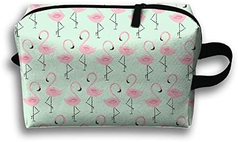 Lttedeng Make-up Bag Pink Flamingo (2) Plain Oxford Bag With Durable Fashion Floral Material For Travel Portable Receiving Cosmetic Sewing Kit Stationery