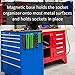 Olsa Tools Magnetic Socket Organizer | 3/8-inch Drive | SAE | Green | Holds 26 Sockets | Professional Quality Tools Organizer