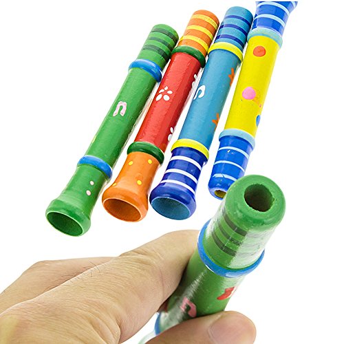 image for Sealive Kids Wooden Musical Instrument Toy Trumpet Colorful Originalit