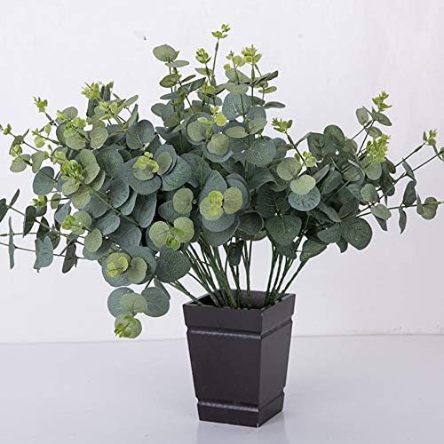 Funihut Artificial Simulation Potted Plants Fake Flower,Simulated Plant Green Plant Potted, Golden Larch Eucalyptus Leaf Lysimachia Christinae Hance Simulated Decorative Plant Wall with Grass