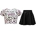 A2Z 4 Kids Girls Love Graffiti Scribble Print - Love Graffiti Crop & Skirt Set 11-12