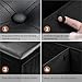 Sable 43'' Folding Storage Ottoman Bench, Faux Leather Footrest Seat Bench with Highly Elastic Sponge Filling, Black