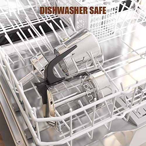 Rumia Moka Pot Stovetop Espresso Maker, Crystal Glass & Stainless Steel