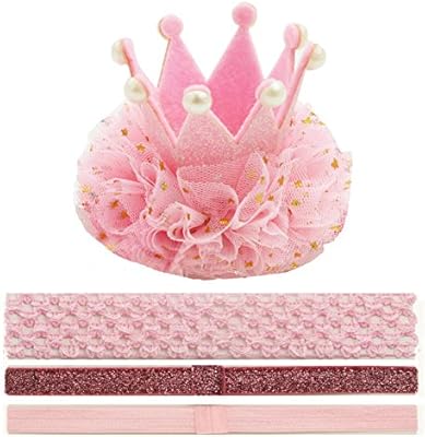 Baby Queen Crown Toddler Princess Birthday Pink Crown Hair Clips