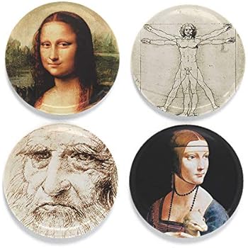 Buttonsmith DaVinci Mona Lisa Magnet Set - Set of 4 1.25