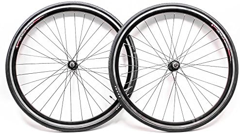 700c Aluminum Road Bike Wheelset Freewheel Compatible Front+Rear + 25c Tires NEW