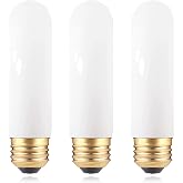 40W Equivalent Milky T10 LED Bulb, Deep Frosted Dimmable T30 Invisible Filament Edison Light Bulb, Soft Warm 2700K, 4 Watt E26 Standard Base Tubular LED Bulbs for Chandelier Piano Cabinet Lamp, 3 Pack