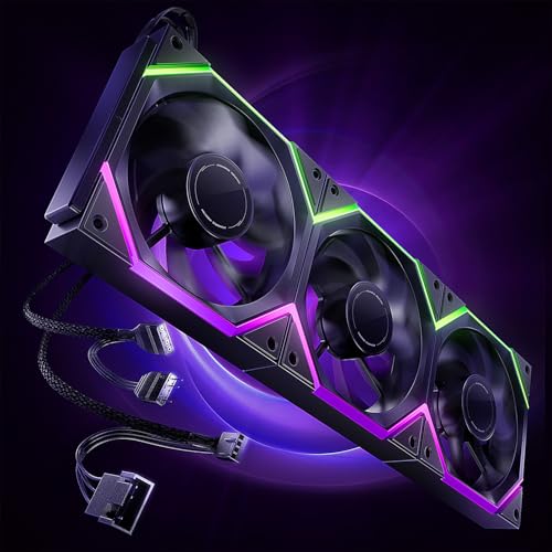 AsiaHorse Nyota Pro 120mm Case Fan, PC Fan 120mm Daisy Chain, ARGB PWM 2000RPM Quiet, High Airflow Case Fan, Standard Fan Blade
