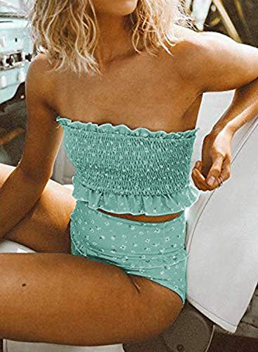 2 Aleumdr+Bandeau+Pieces+Strapless+Swimsuit