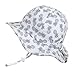 JAN & JUL Toddler Children UV Protective Cotton Sunhats 50 UPF, Adjustable, Stay-on Tie (L: 2-5T, Floppy Hat: White Pineapple - Toggled Chinstrap)