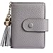 Women's Mini Credit Card Case Wallet with ID Window and Card Holder purse 9 Colors（Grey）