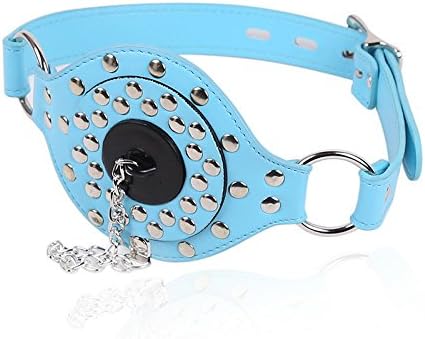 MONOE Open Mouth Gag O-Ring Gag Restraints, Adjustable Strap，Leather Mouth Gag-Black