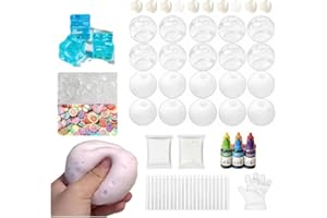 DIY Stress Ball Making Kit,Blank StressBall DIY Kit with Skins Empty Squeeze Balls Fill Beads Expander Tool,Make Your Own Cru