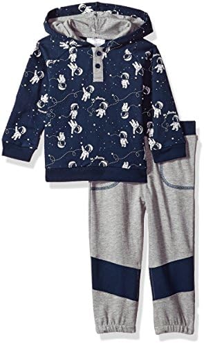 Rosie Pope Baby Boys Planet 2 Piece Set, Gray, 24M