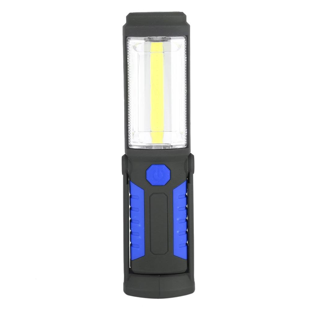 3W Rechargeable 2200mAh COB LED Flashlight, Camping Emergency Work Light with Magnetic Stand and Swivel Hook(Blue)