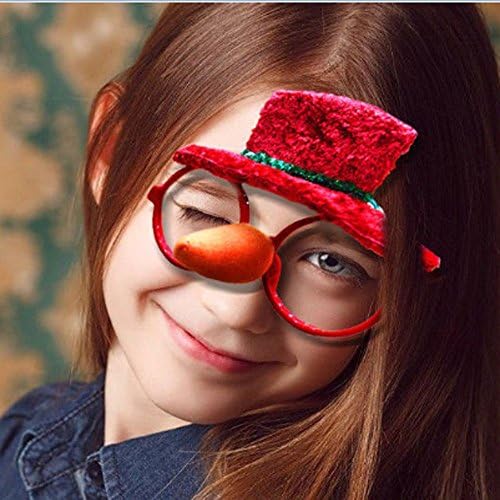 gerba Christmas Party Favor Decoration Funny Glasses Frame for Kids Adults-Party Supplies (Snowman hat)