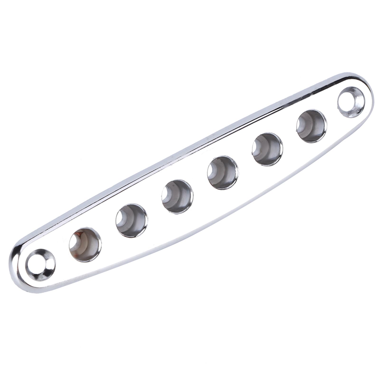 Guitar String Through Plate, Zinc Alloy Guitar String Through Plate Mounting Ferrules Electric Bass Guitar Parts(Silver)