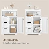 Yaheetech White Floor Cabinet with 3 Drawers and Door Adjustable Shelf view 6