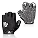 HTZPLOO Bike Gloves Bicycle Gloves Cycling Gloves Mountain Biking Gloves with Anti-Slip Shock-Absorbing Pad Breathable Half Finger Outdoor Sports Gloves for Men&Women (Black, Medium)