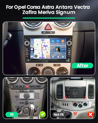 4+64G Android 15 Car Radio for Opel Corsa Astra Antara Vectra Zafira Meriva Signum mit Carplay Android Car, 7 Zoll AutoRadio(schwarz) Incell Touchscreen GPS BT EQ WIFI RDS FM SWC MIC Rückfahrkamera