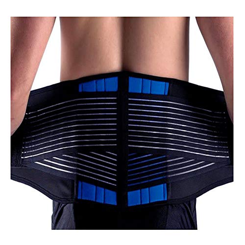 DOTASI Deluxe Neoprene Double Pull Lumbar Lower Back Support Brace Exercise Belt (L(Waist 34-38")) - Thumbnail 7