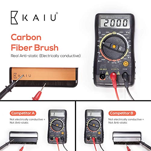 Vinyl Record Cleaning Kit by KAIU - 5-in-1 Record Cleaning Solution, Stylus Cleaner, Carbon and Velvet Brush & Microfiber Cloth – Premium LP Maintenance Set to Keep Your Vinyl Records Like New