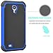 Tekcoo for Galaxy S4 Case, [Tmajor Series] [Blue/Black] Shock Absorbing Hybrid Rubber Plastic Impact Defender Rugged Slim Hard Case Cover Shell for Samsung Galaxy S4 S IV I9500 GS4 All Carriers