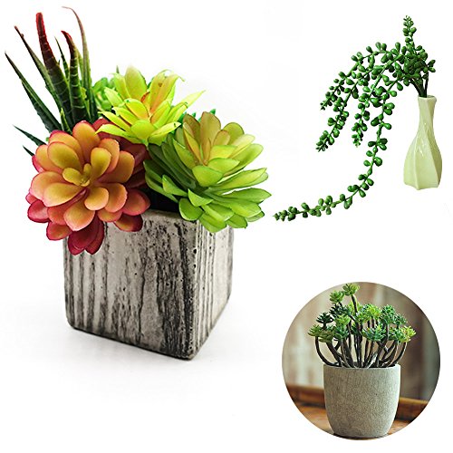 ZALALOVA Artificial Succulent Plants 16Packs Fake Succulents Assorted Faux Succulent in Different Green and Red Textured Artificial for Floral Arrangement Home Decoration