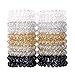 Haierly 20Pcs Spiral Hair Ties Cayder No Crease Elastic Ponytail Holders Hair Ring Phone Cord Traceless rubber bands for hair(Metal color 5 colors 20pcs)