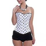 Muka Black Polka Dot Burlesque Corset Bustier Lingerie Top Halloween Costume