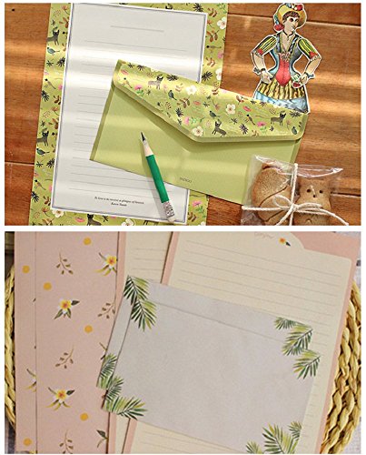 Hewnda 32 sweet floral writing paper letterhead with 16 envelopes writing stationery paper - Thumbnail 5