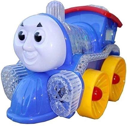 Ghuggu Marketing Musical Toy Locomotive Engine Toy Train with Lights, Bump and Go Action (Multicolour)