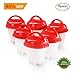 Urbanviva Silicone Egg Cooker 6 Packs, Hard & Soft Boiled Maker, Egg Cups, Boiler Eggs without the Shell, BPA Free, Non Stick