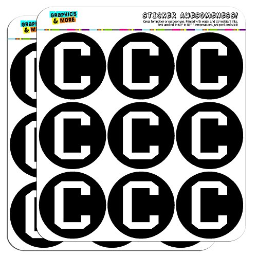 Letter C Initial Black White 2