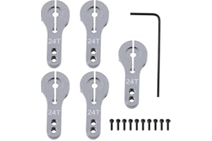 Hobbypark 5-Pack Metal 24T Aluminum Servo Horn M3 for Hitec Steering Arm RC Car Plane Parts