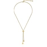 Mirelynne 18k Gold Necklace for Women Dainty Snake Chain Bolo Adjustable Minimalist Round Bead Jewelry Trendy Simple Aesthetic Gifts for Her