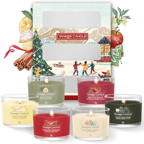 Yankee Candle Christmas Scented Candles Gift Set | 6 Mini Filled Votive Candles | Après Ski Collection | Perfect Christmas Gifts for Women